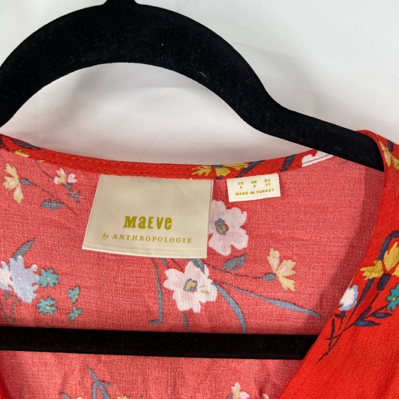 Maeve by Anthropologie Eudora Midi Dress Floral Tie Sleeves - Picture 4 of 9